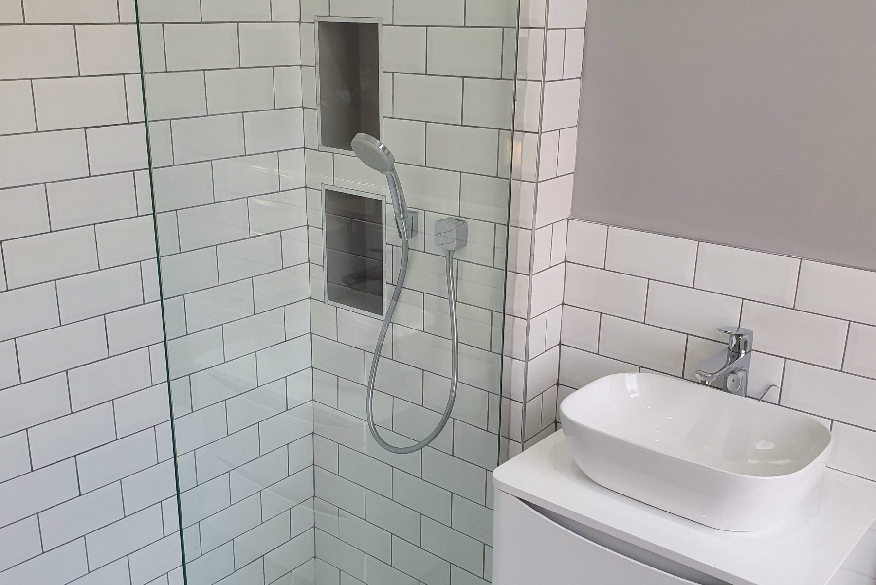 modern bathroom design for Polkadot plumbers